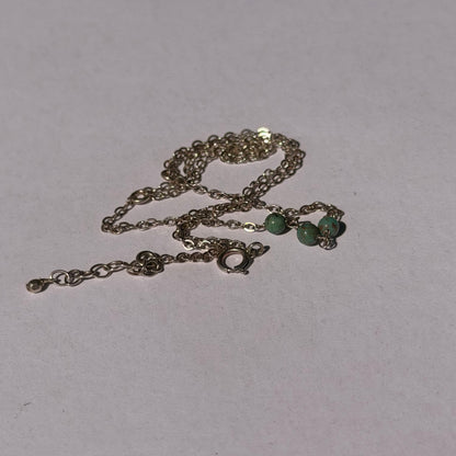 Vintage Sterling Silver Turquoise Bead  Hand Chain Bracelet