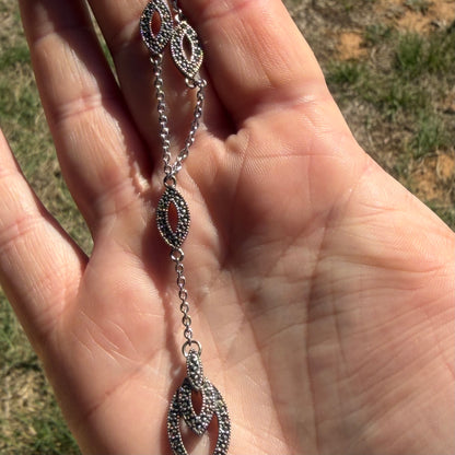 Vintage Sterling Silver Teardrop Necklace