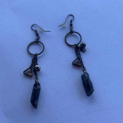 Antique Smoky Quartz Dangle Earrings