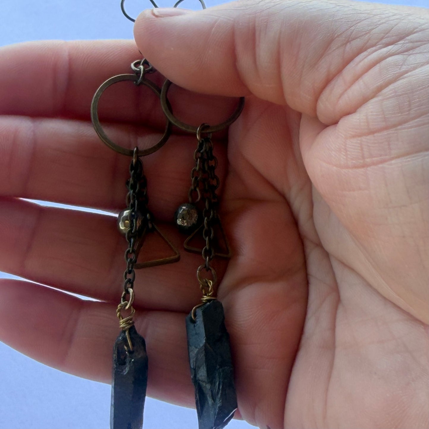 Antique Smoky Quartz Dangle Earrings