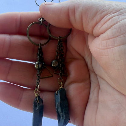 Antique Smoky Quartz Dangle Earrings