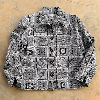 Vintage Napa Valley Pattern Jacket in Black/White-Sz L