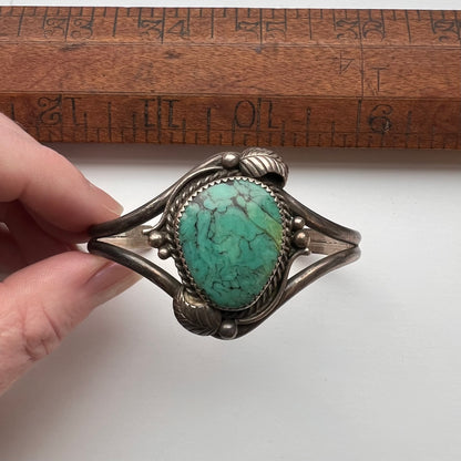 Vintage MC Turquoise Leaf Cuff Bracelet