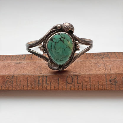 Vintage MC Turquoise Leaf Cuff Bracelet