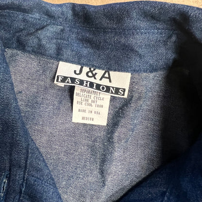 Vintage J&A Denim Rose Shirt-Sz M