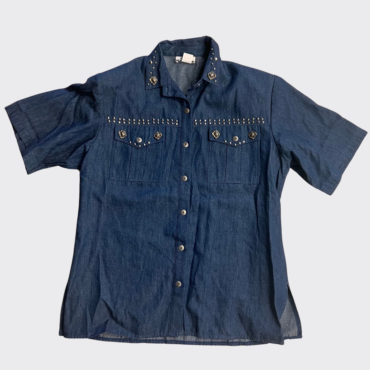Vintage J&A Denim Rose Shirt-Sz M
