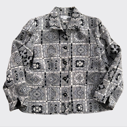 Vintage Napa Valley Pattern Jacket in Black/White-Sz L
