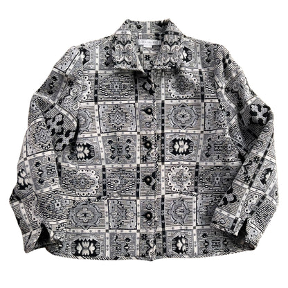 Vintage Napa Valley Pattern Jacket in Black/White-Sz L