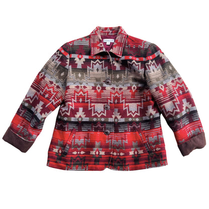 Vintage Southwestern Jacket-Multi Red-Sz 14